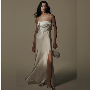 Anthropologie Acler Zetland Bias-Cut Side-Slit Maxi Dress size 4 NWT